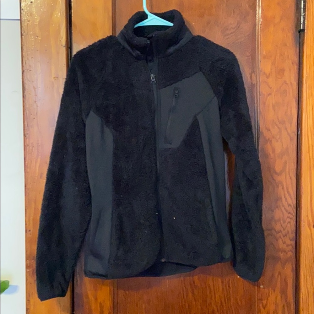 Black fuzzy Columbia jacket